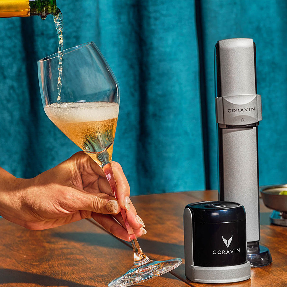 Coravin Sparkling Wine Preservation System - Preserve Wine for 4 Weeks -  Wine Saver for Sparkling Wine - With Pure Sparkling CO2 Gas Capsules - For