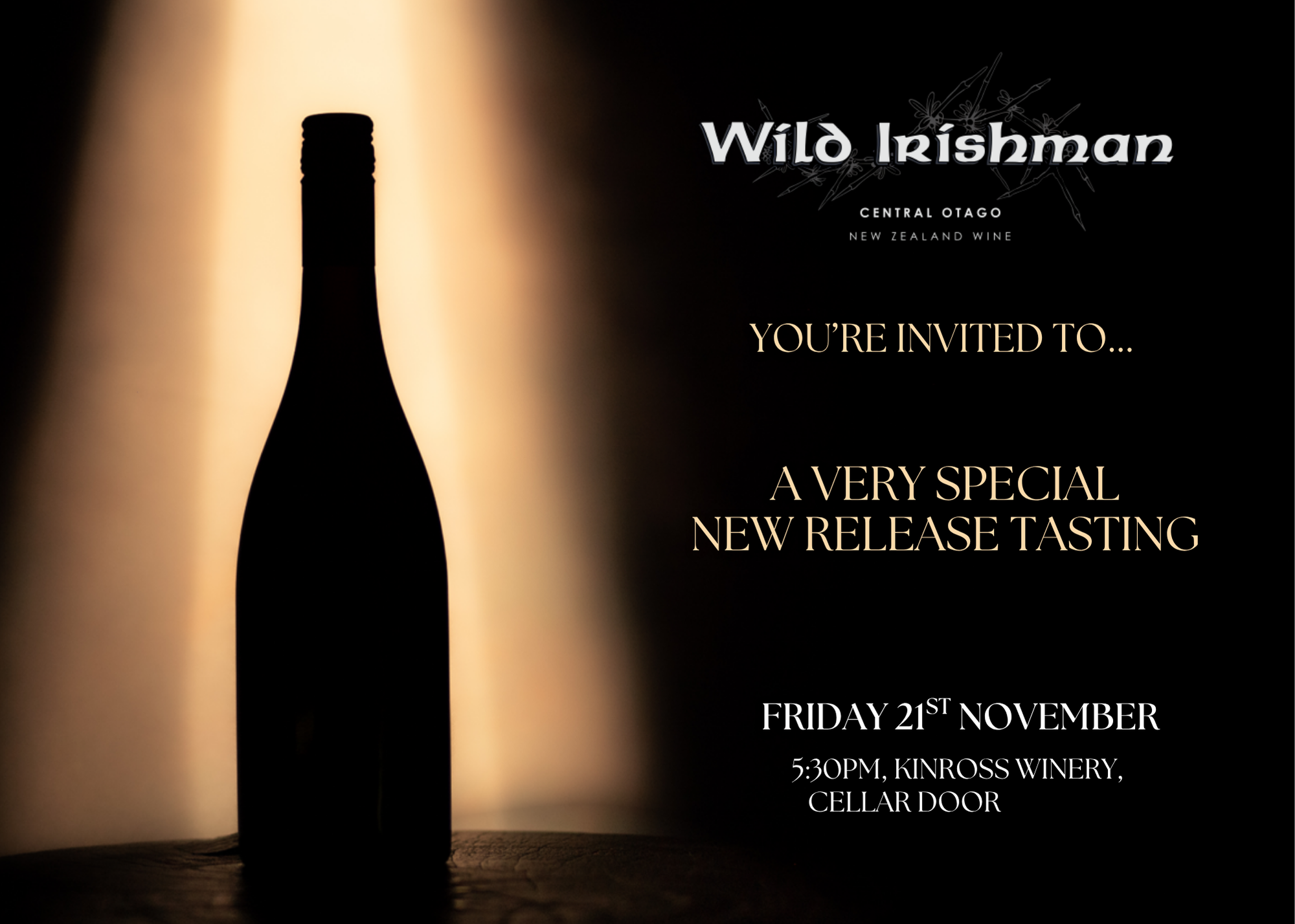 Wild Irishman Pinot Noir Release Tasting - Fri. 21st November 25