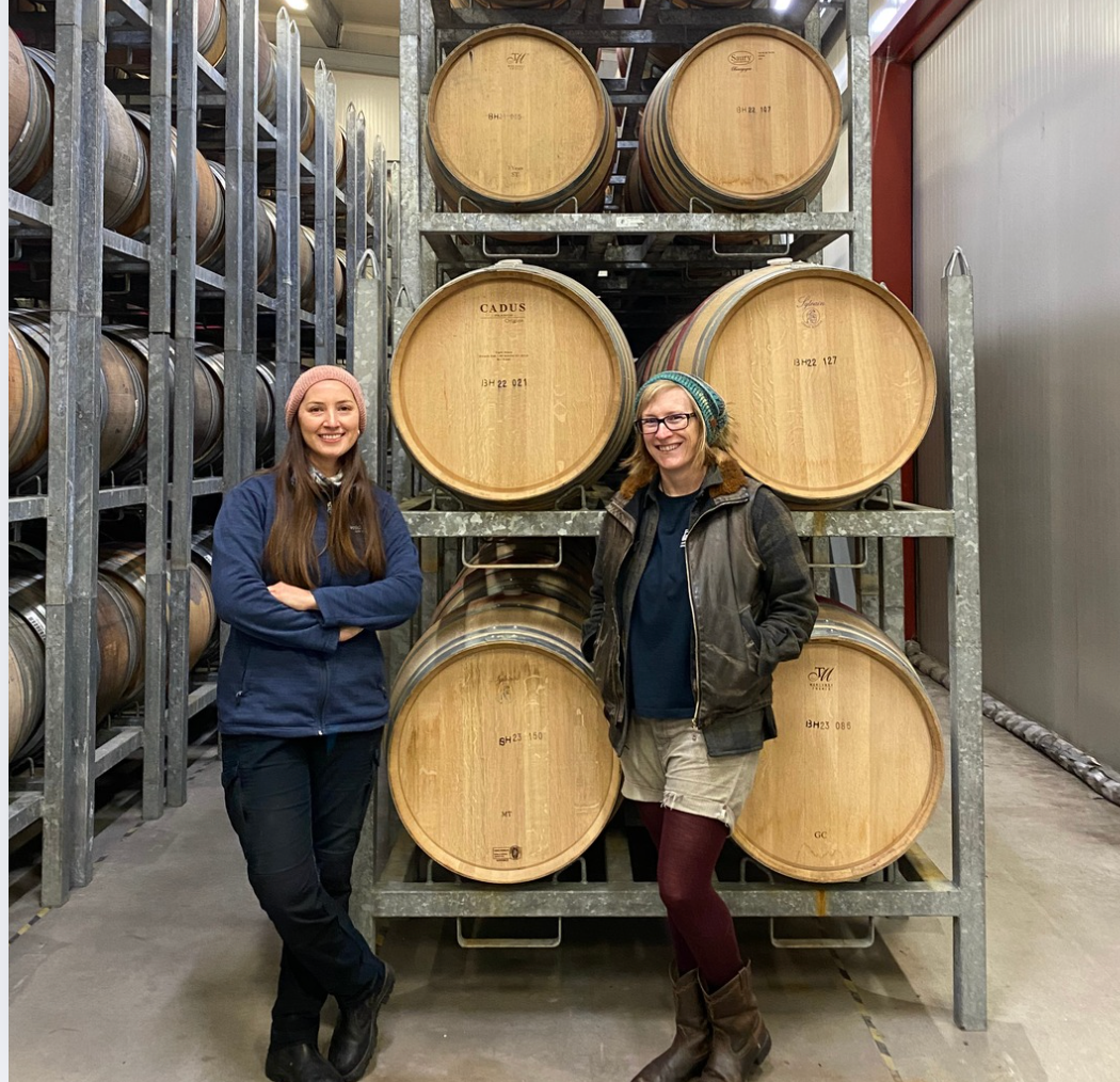 image of wine maker and barrels 