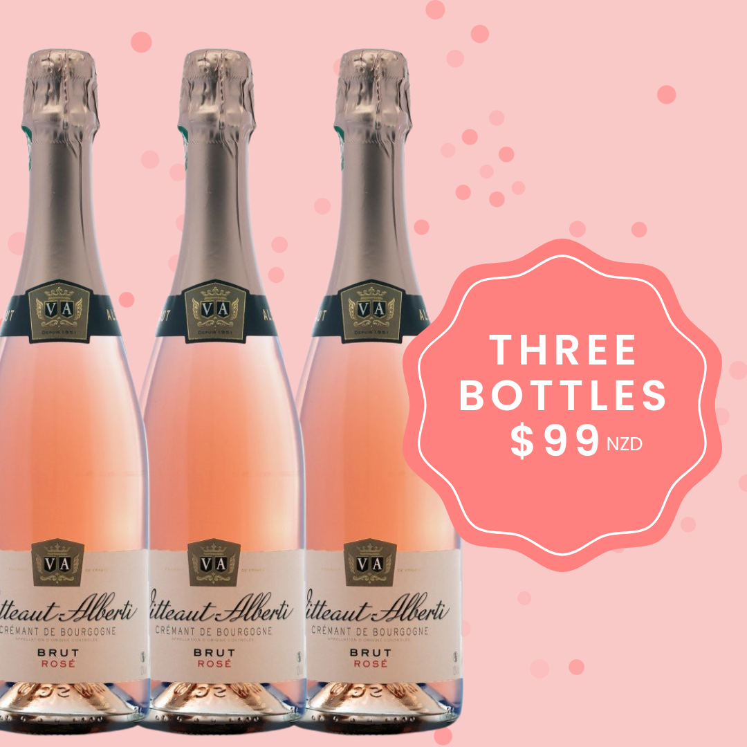 Crémant de Bourgogne Vitteaut-Alberti Rosé (NZ only) - Three Pack
